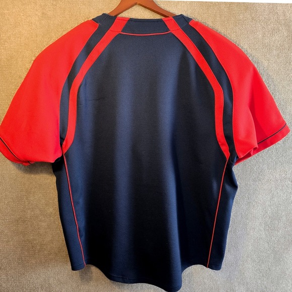 Nike Team Boston Red Sox MLB Baseball Jersey Mens Large Navy Blue Red Button Up - Picture 2 of 11